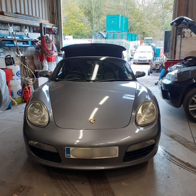 Porsche in for MOT and full service